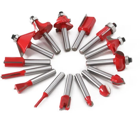 VERSAILLESFR 15pcs 6.35mm Tige Fraises à Défoncer Kit Coffret Fraise Pour Defonceuse En Carbure De Tungstène Outil De Travail Du Bois De Carbure De Profil -Versailles – Image 3