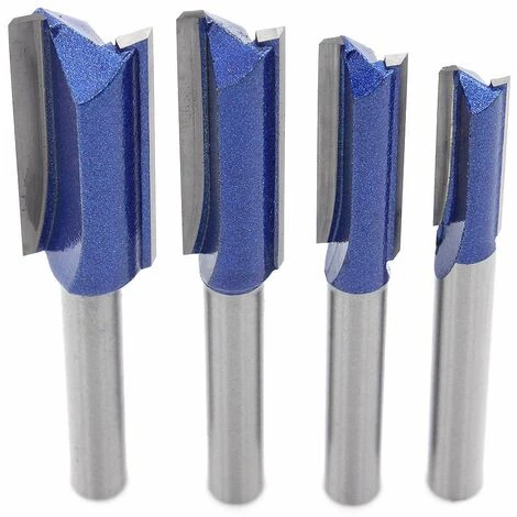 GUAZHUNIFR Tige De 6mm Fraise à Défoncer Fraise Droite Avec Tranchants En Carbure Fraise à Menuiserie Outil De Woodworking Cutter Guazhuni 4Pcs