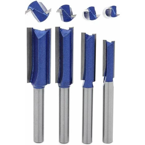 GUAZHUNIFR Tige De 6mm Fraise à Défoncer Fraise Droite Avec Tranchants En Carbure Fraise à Menuiserie Outil De Woodworking Cutter Guazhuni 4Pcs – Image 2