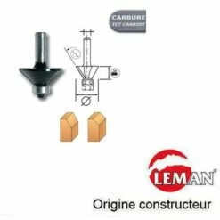 LEMAN Fraise à Chanfreiner 45° + Roulement Guide 12.7mm Queue 8 Mm