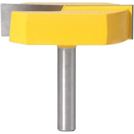LONGZIMING Fraise Defonceuse 8mm, Fraise Rabotage De Surface De Nettoyage De Fond, T-Track Routeur à Rainure En T Forme Routeur Bits, 8x57mm En Bas, Lame Jaune