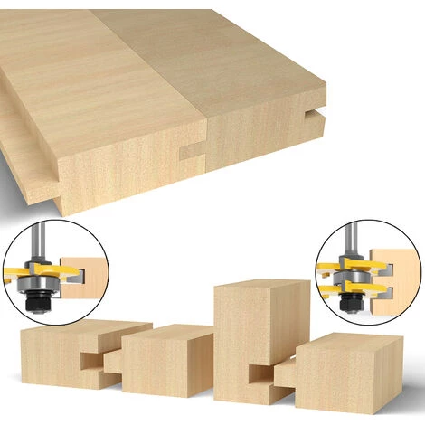 Queue Langue Appariée Et Fraise De Rainure Set 3 Dents Forme T Cutter En Bois De Coupe Outil De Travail Du Bois 2 Pièces(8MM)-betterlife – Image 5