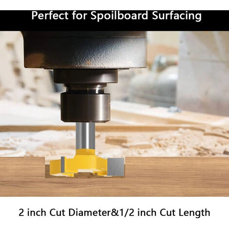 SUPERSELLER Fraise Pour Défonceuse, Affleureuse Et Toupie Spoilboard Surfaçage Routeur Bits 12mm Shank 3-Wings Dalle Aplatissement Routeur Bit Rabotage Bois Fraise Raboteuse Outil De Travail Du Bois, 12mm – Image 4