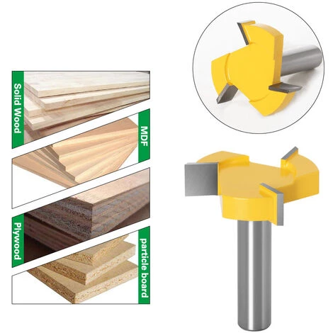 SUPERSELLER Fraise Pour Défonceuse, Affleureuse Et Toupie Spoilboard Surfaçage Routeur Bits 12mm Shank 3-Wings Dalle Aplatissement Routeur Bit Rabotage Bois Fraise Raboteuse Outil De Travail Du Bois, 12mm – Image 5