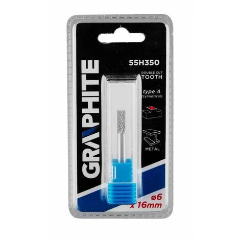 BRICOLINE Fraise à Métaux HM, Type A (cylindrique), 6 X 16 Mm, Queue 6 X 45 Mm – Image 3