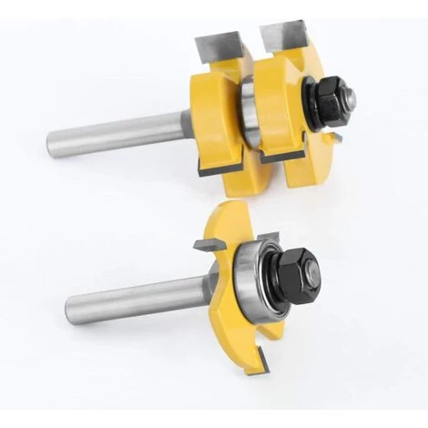 8mm Queue Langue Appariée Et Fraise De Rainure Set 3 Dents Forme T Cutter En Bois De Coupe Outil De Travail Du Bois -Triomphe – Image 5