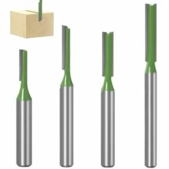 VERSAILLESFR 4 Pièces Fraise à Copier Avec Roulement SupéRieur Fraise à Toupie Droite à Tige Tige Fraise à Affleurer Fraise à Queue Droite Fraise à Bois Outils De Fraisage De Menuiserie Pour Le Travail Du Bois,Versailles