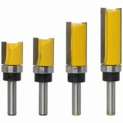 VERSAILLESFR Ensemble De Bits De Routeur De Modèle De Motif De Finition Embout De Garniture Affleurante à Queue De 8 Mm Fraise à Bois, Paquet De 4,Versailles