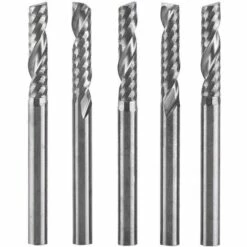 5pcs Fraise Au Carbure De Tungstène 3.175mm (1/8") Tige Seule Flûte Fraise CNC Fraises Rotatives Mis Peu，Starlight