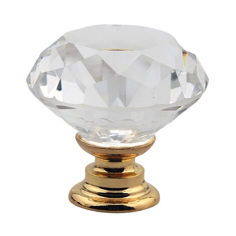 ELLE Boutons De Tiroir De Porte En Cristal - 10 Pièces 30MM Base Dorée – Image 2