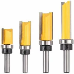 TINOR 4 Pcs 8mm Routeur De Fraise à Bois Fraise A Copier Tige Affleurant Cutter Copie Routeur Routeur Routeur Rainure Cutter Tige Coupe Acier