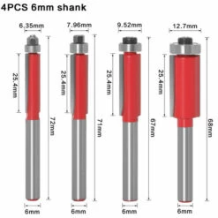 DONTODENT Fraises à Défoncer Droites, Couteau à Bois, Gravure Fraise à Bois Pour La Coupe Du Bois - Ensemble De 4 Couteaux De Coupe Avec 6 Poignées