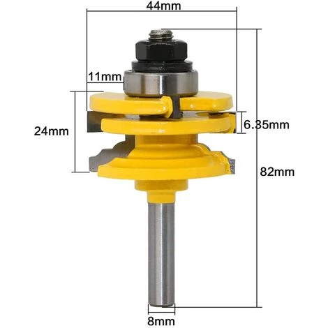 FLYME 8mm Shank Porte Rail Routeur Bit Réversible Routeur Bit Carbure Outils De Travail Du Bois – Image 2