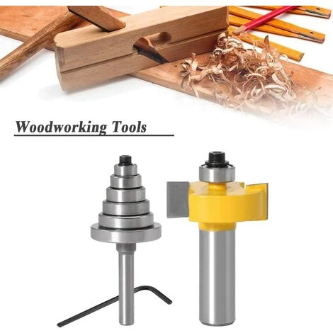 FLYME Mèche De Routeur Avec 6 Ensembles De Roulements, Rainureuse à Bois à Tige De 1/2" Pour Plusieurs Profondeurs 1/8", 1/4", 5/16", 3/8", 7/16", 1/2" – Image 2