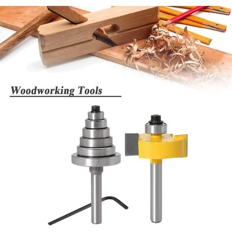 FLYME Ensemble De Fraises à Rainurer à Tige De 1/4 Po Couteaux à Rainurer Pour Le Travail Du Bois Avec 6 Roulements Avec Roulements Interchangeables 1/8", 1/4", 5/16", 3/8", 7/16", 1/2" – Image 2