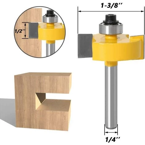 FLYME Ensemble De Fraises à Rainurer à Tige De 1/4 Po Couteaux à Rainurer Pour Le Travail Du Bois Avec 6 Roulements Avec Roulements Interchangeables 1/8", 1/4", 5/16", 3/8", 7/16", 1/2" – Image 3