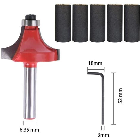LEDMOMO Fraises Defonceuse 6.35mm. Coffret De 15 Fraises Tige De 6.35mm 1/4", Coupe-outils Pour Travail Bois à Pointe En Carbure De Tungstène, Tige Forets En Acier Forgé â Image 2