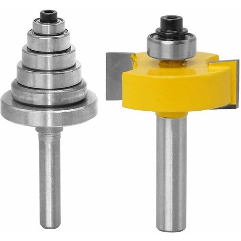 TINOR 8mm Fraise De Défonceuse à Feuillure Routeur Bit Avec 6 Ensemble Roulements Pour Plusieurs Profondeurs 28,6 Mm, 22,2 Mm, 19,05 Mm, 15,9 Mm, 12,7 Mm, 9,52 Mm Outil De Menuiserie – Image 2