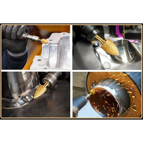 CHANCEY Diamant Tête De Meulage Fraises De Toupie - Tige De 6mm Fond Rond Métal Bits De Routeur Garniture Bavures Outils De Sculpture Pour Fonte/Acier Inoxydable/Tuiles/Marbre/Pierre (10mm)SEMAket,or – Image 4