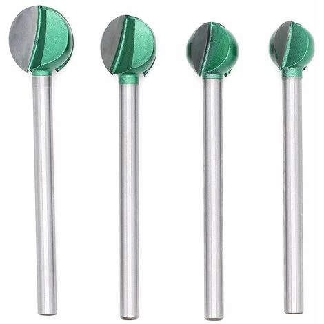CHANCEY 4Pcs 6mm Tige 16/18/ 20/ 22mm Alliage D'acier Tungstène Lame Bille Routeur Bûcheron, Fraise à Fond Rond Bois Fraise à Rainurer Pour Défonceuse Outil De Coupe Bit De Routeur,SEMAket
