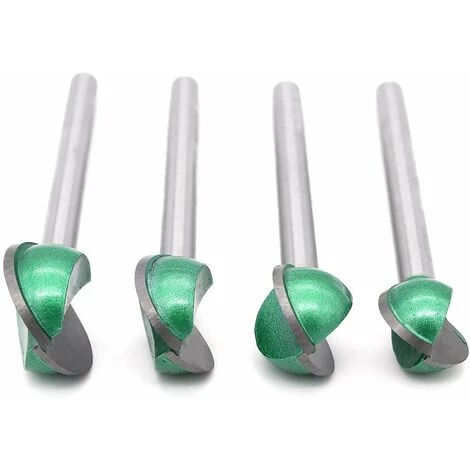 CHANCEY 4Pcs 6mm Tige 16/18/ 20/ 22mm Alliage D'acier Tungstène Lame Bille Routeur Bûcheron, Fraise à Fond Rond Bois Fraise à Rainurer Pour Défonceuse Outil De Coupe Bit De Routeur,SEMAket – Image 3
