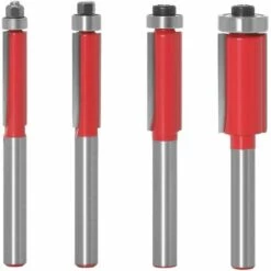 CHANCEY 4 Pièces Fraise à Copier 1/4" Outils De Fraisage De Menuiserie Bricolage De Coupe Avec Roulement Supérieur, Queue Garniture Affleurante Routeur，SEMAket