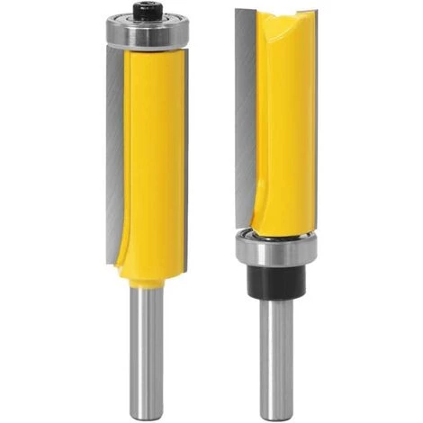 CHANCEY 8mm Tige Fraise à Bois Set, 2 Pièces Allongé Mèches Carbide Ensemble De Bits De Routeur De Modèle De Motif De Finition Embout De Garniture Affleurante à Queue De,SEMAket