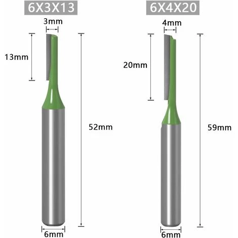 CHANCEY 7pcs Tige De 6mm Fraise à Défoncer Fraise Droite Avec Tranchants En Carbure Fraise à Menuiserie Outil De Woodworking Cutter,SEMAket â Image 3