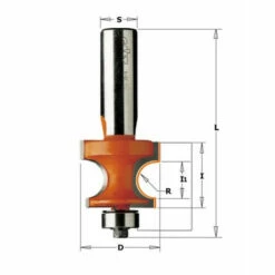 CMT : Fraise Carbure Demi Rond Rayon 4,75 Mm - Guidage - Queue 8 Mm