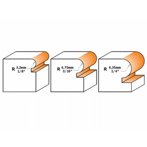 CMT : Fraise Carbure Demi Rond Rayon 4,75 Mm - Guidage - Queue 8 Mm – Image 2