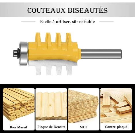 Cisea 8 Mm Shank Rail Finger Réversible Joint Router Colle Bit Cône Tenon Fraises Pour Le Travail Du Bois Outils Carpenter – Image 4