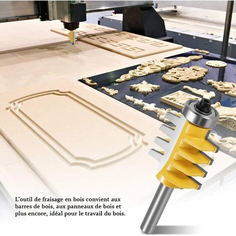 Cisea 8 Mm Shank Rail Finger Réversible Joint Router Colle Bit Cône Tenon Fraises Pour Le Travail Du Bois Outils Carpenter – Image 5