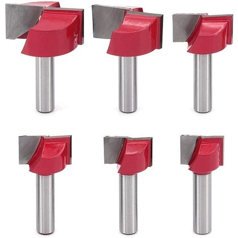Cisea 6Pcs 8mm Tige Fraise à Rainurer Pour Bois Fraisage à Menuiserie Fraise à Bois Fin Double Tranchant Nettoyage Du Fond De Bois Routeur Bits Dia De Coupe 18/20/22/25/30/32m
