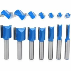 MINKUROW 7Pcs Fraise Droite à Queue De 8 Mm, 6mm 8mm 10mm 12mm 14mm 18mm 20mm De Diametre Fraise à Bois Routeur à Coupe Droite Flush Trim Pattern Router Pour Le Travail Du Bois