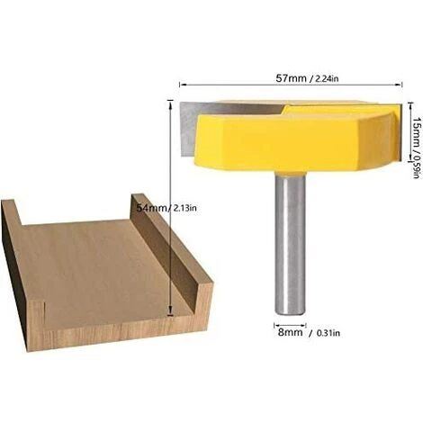 MINKUROW 8x57mm Mèche De Routeur 8 Tige Surface Rabotage Travail Du Bois Fraisage Cutter Fente Outil Comptoir De Nettoyage Couteau+ – Image 2