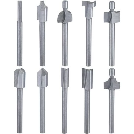 LITZEE Ensemble De Fraises à Défoncer, 3mm(1/8") Fraises Rotatives Gravure à Bois Pour Bricolage Gravure Menuiserie Dremel Accessoires Outils
