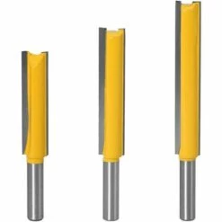 HEGUYEY 3pcs 8mm Flush Trim Router Bits Extra Long Mèches Carbide Router Bits à Bois Fraise à Menuiserie Outil De Woodworking Cutter Lame 50mm 63mm 76mm