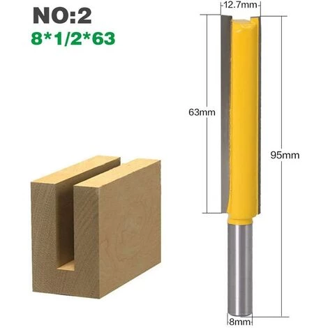 HEGUYEY 3pcs 8mm Flush Trim Router Bits Extra Long Mèches Carbide Router Bits à Bois Fraise à Menuiserie Outil De Woodworking Cutter Lame 50mm 63mm 76mm – Image 4