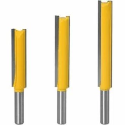 Outillage 3pcs 8mm Flush Trim Router Bits Extra Long Mèches Carbide Router Bits à Bois Fraise à Menuiserie Outil De Woodworking Cutter Lame 50mm 63mm 76mm LangRay