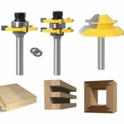 PREMIER éLOGE 45 Degrés Verrouiller Mitre Routeur Bit + Mèche De Langue + Fraise à Rainurer [ 8mm ], Fraise à Bois Pour Outils De Menuiserie