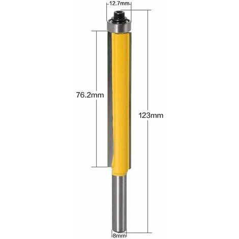 Fraise à Bois Fraise Extra-longue Fraise à Raser Mèche Droite-76.2mm, Avec La Poignée De 8mm S'arêern – Image 2