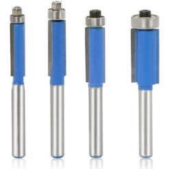 FR-LIFE BR-Vie 4Pcs Fraise à Copier 6.35 MM Outils De Fraisage De Menuiserie Bricolage De Coupe Avec Roulement Supérieur, Queue Garniture Affleurante Routeur