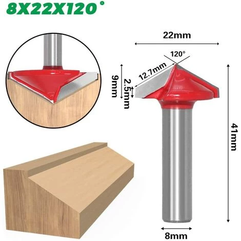 MèREÉTERNEL 6Pcs Fraise à Rainurer Droit En V, 60° 90° 120°, Queue De 8mm, Fraise à Bois 3D En V Fraise à Graver CNC Ternel – Image 4