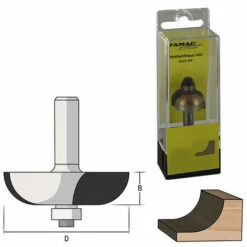 FAMAG Fraise à Rayon Convexe D. 34,9 Mm Ht. 16 Mm R 12,7 Mm Lt. 54 Mm Queue 8 Mm + Roulement à Billes