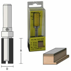 FAMAG Fraise à Rainurer Droite D. 16 Mm Ht. 25,4 Mm Lt. 63 Mm + Roulement à Billes