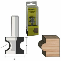 FAMAG Fraise à Profil Concave D. 22,2 Mm Ht. 19,1 R5,2° Lt. 47,6 Mm Queue De 8 Mm