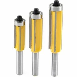 ENLENK 3Pcs 8mm Tige 4 Flûte Fraise à Copier Avec Roulement Supérieur Fraise Pour Affleurer Droite Carbure Fraisage De Menuiserie Bricolage De Coupe Diamètre