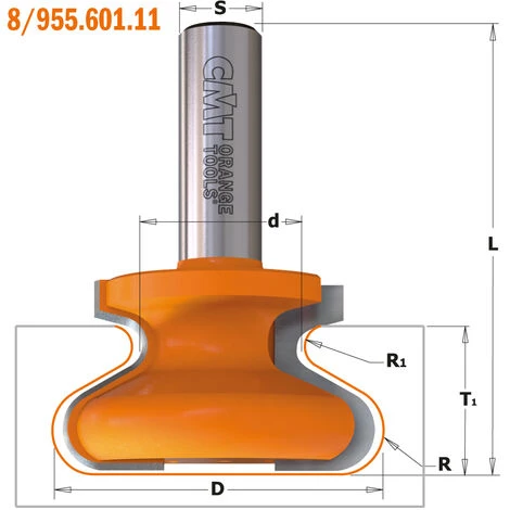 CMT ORANGE TOOLS 855.605.11 FRAISES POUR POIGNÉES Z2 S=12.7 D=29X20X60 R2.3/R4.8 DR – Image 2
