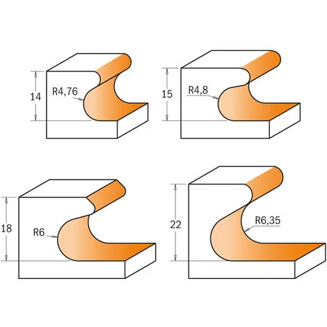 CMT ORANGE TOOLS 855.605.11 FRAISES POUR POIGNÉES Z2 S=12.7 D=29X20X60 R2.3/R4.8 DR – Image 3